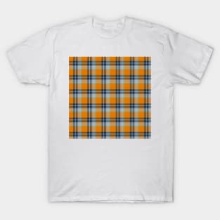 Orange and Blue Tartan Plaid Pattern T-Shirt